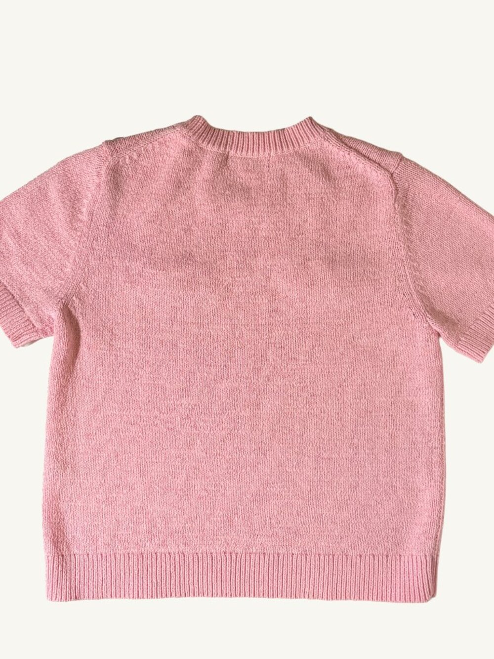 Karl Lagerfeld Paris Pink Short Sleeve Sweater Top Petite Large - Picture 3 of 7